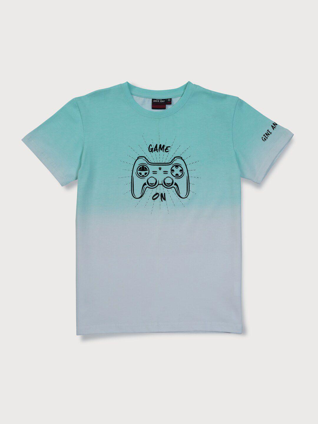 gini and jony boys graphic printed cotton t-shirt