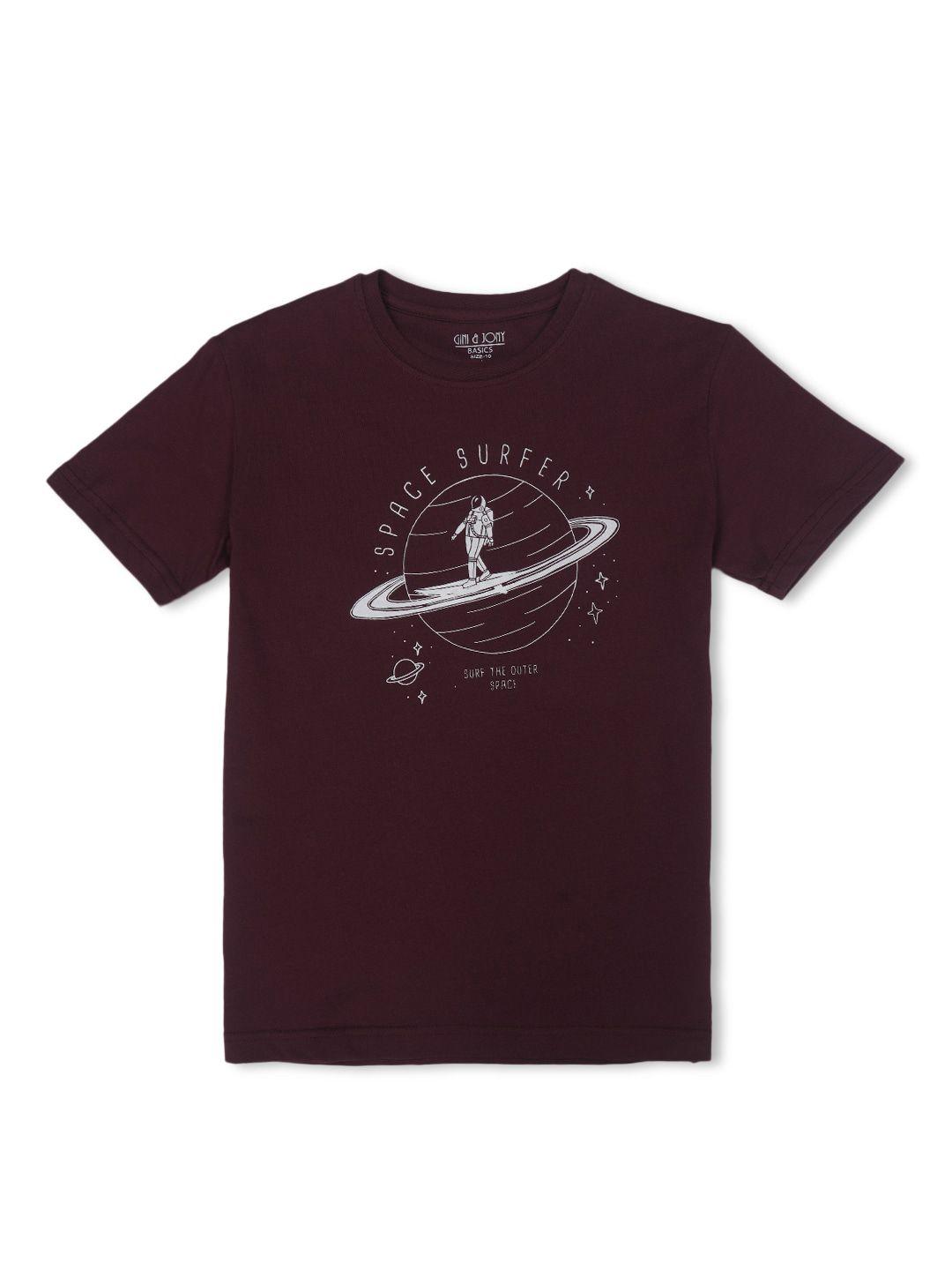 gini and jony boys graphic printed cotton t-shirt