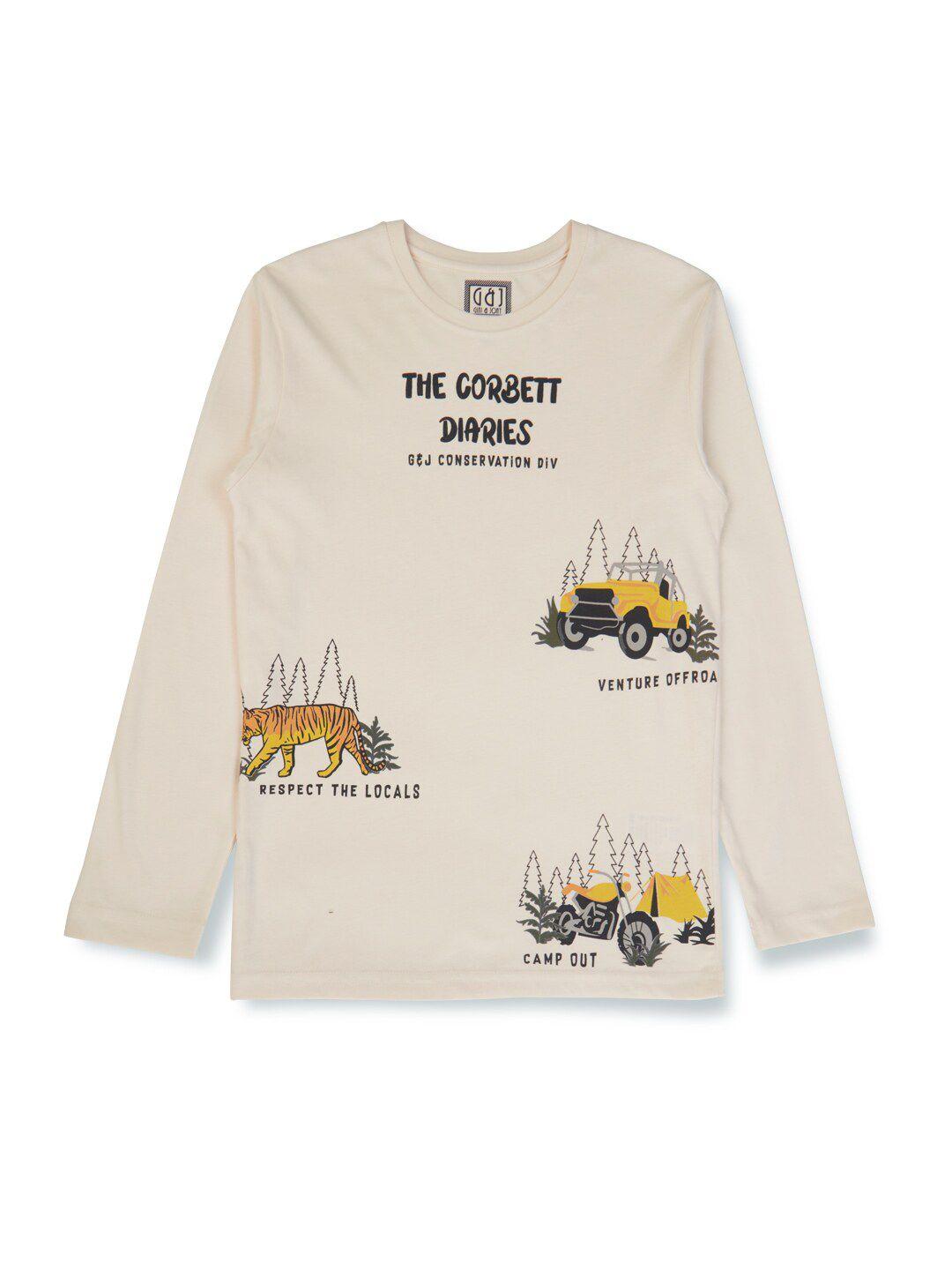 gini and jony boys graphic printed cotton t-shirt