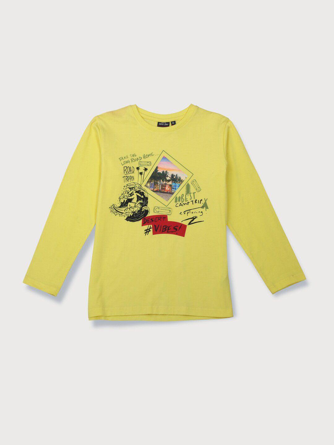 gini and jony boys graphic printed long sleeves cotton t-shirt