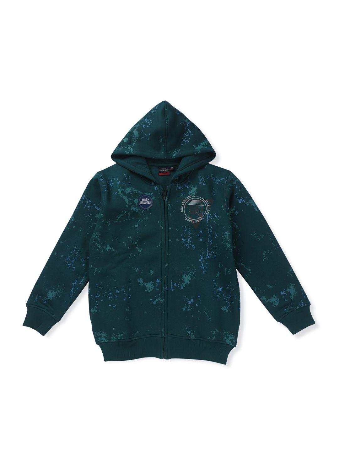 gini and jony boys green fleece open front jacket