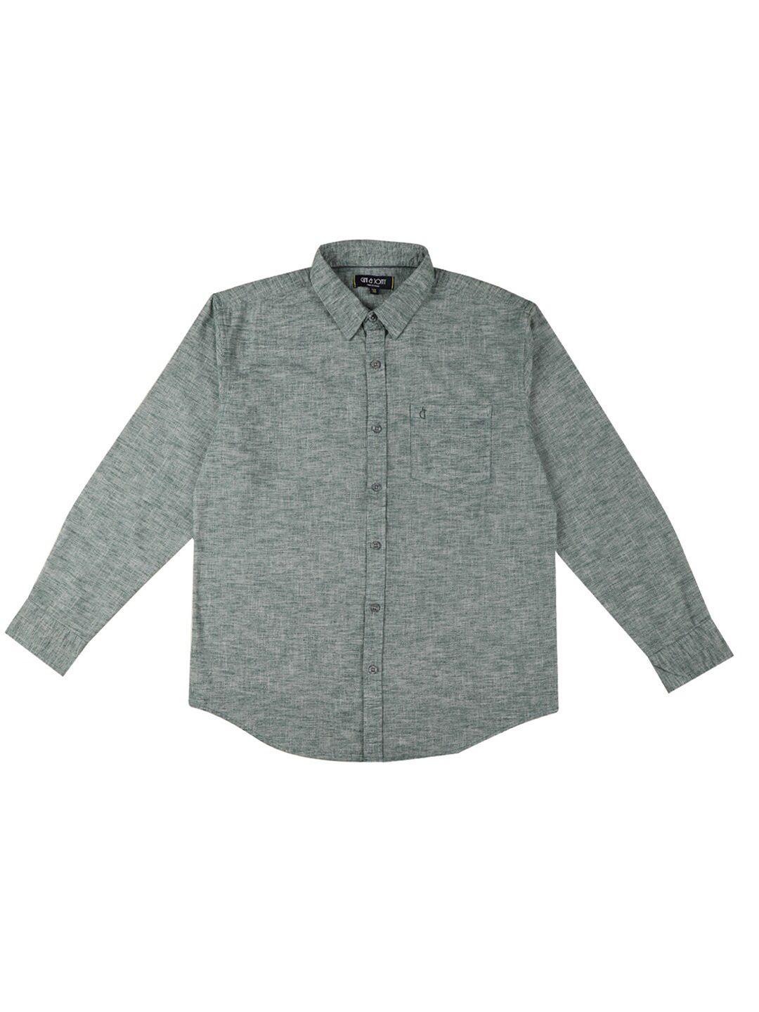 gini and jony boys green printed casual shirt