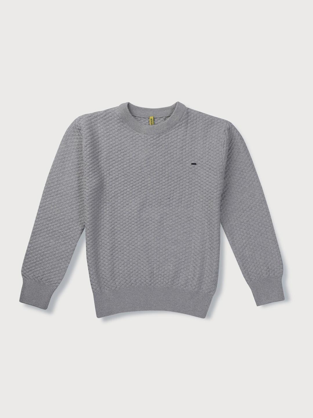 gini and jony boys grey cable knit  full sleeves pullover