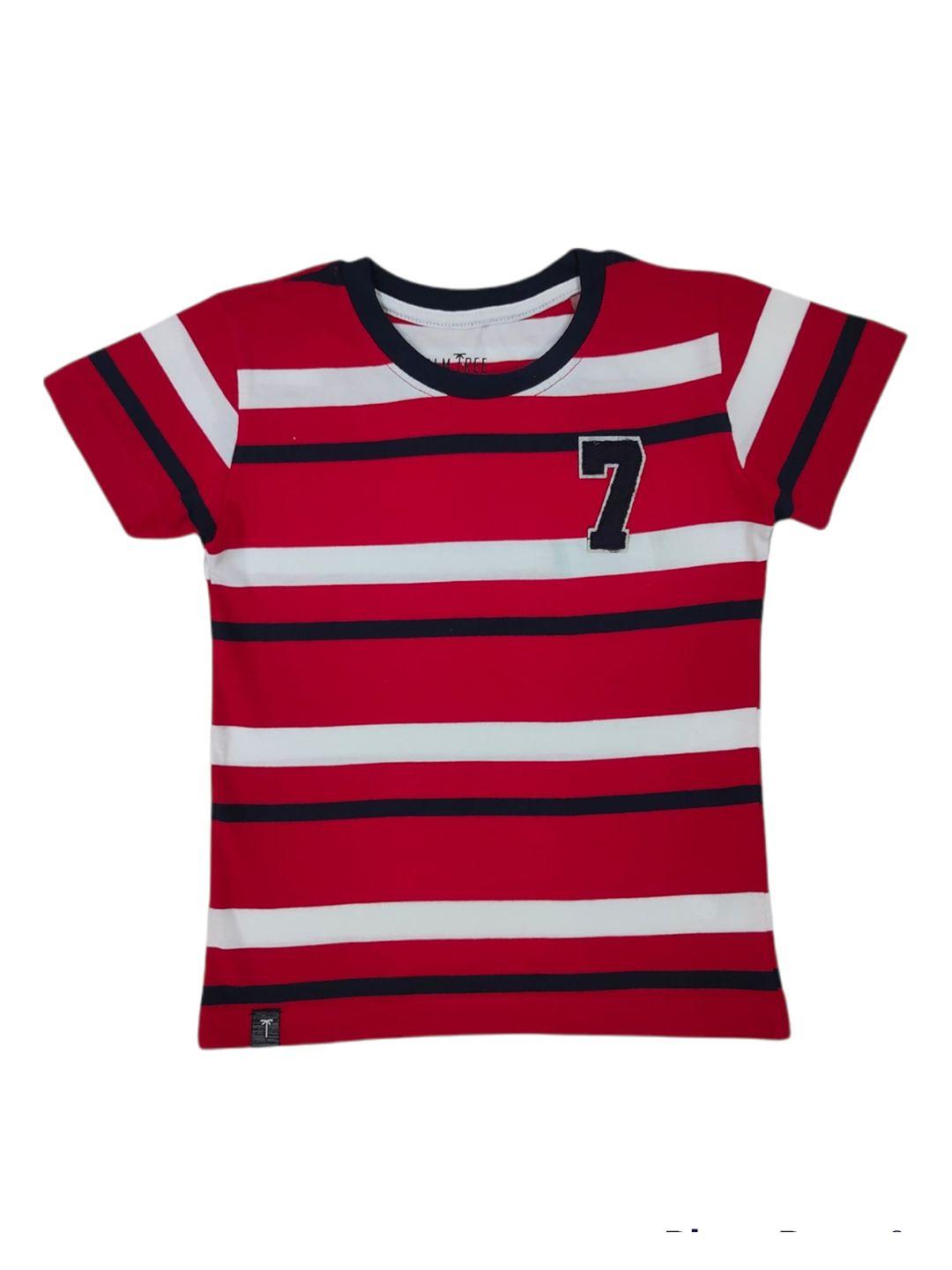 gini and jony boys maroon & black pack of 2 striped t-shirt