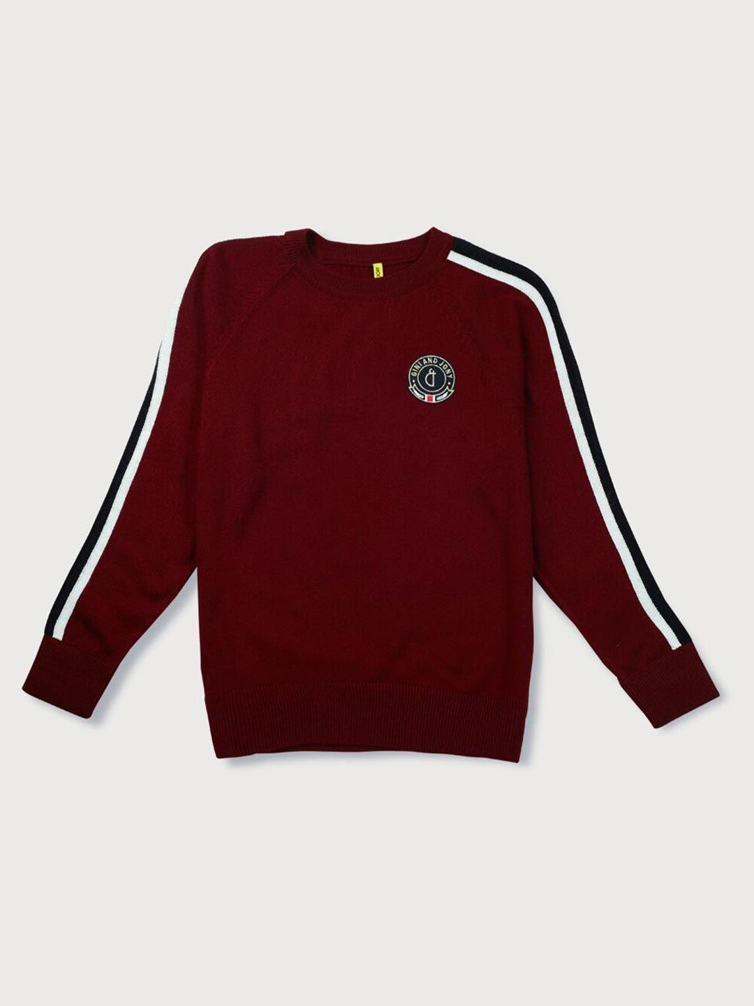 gini and jony boys maroon & white pullover