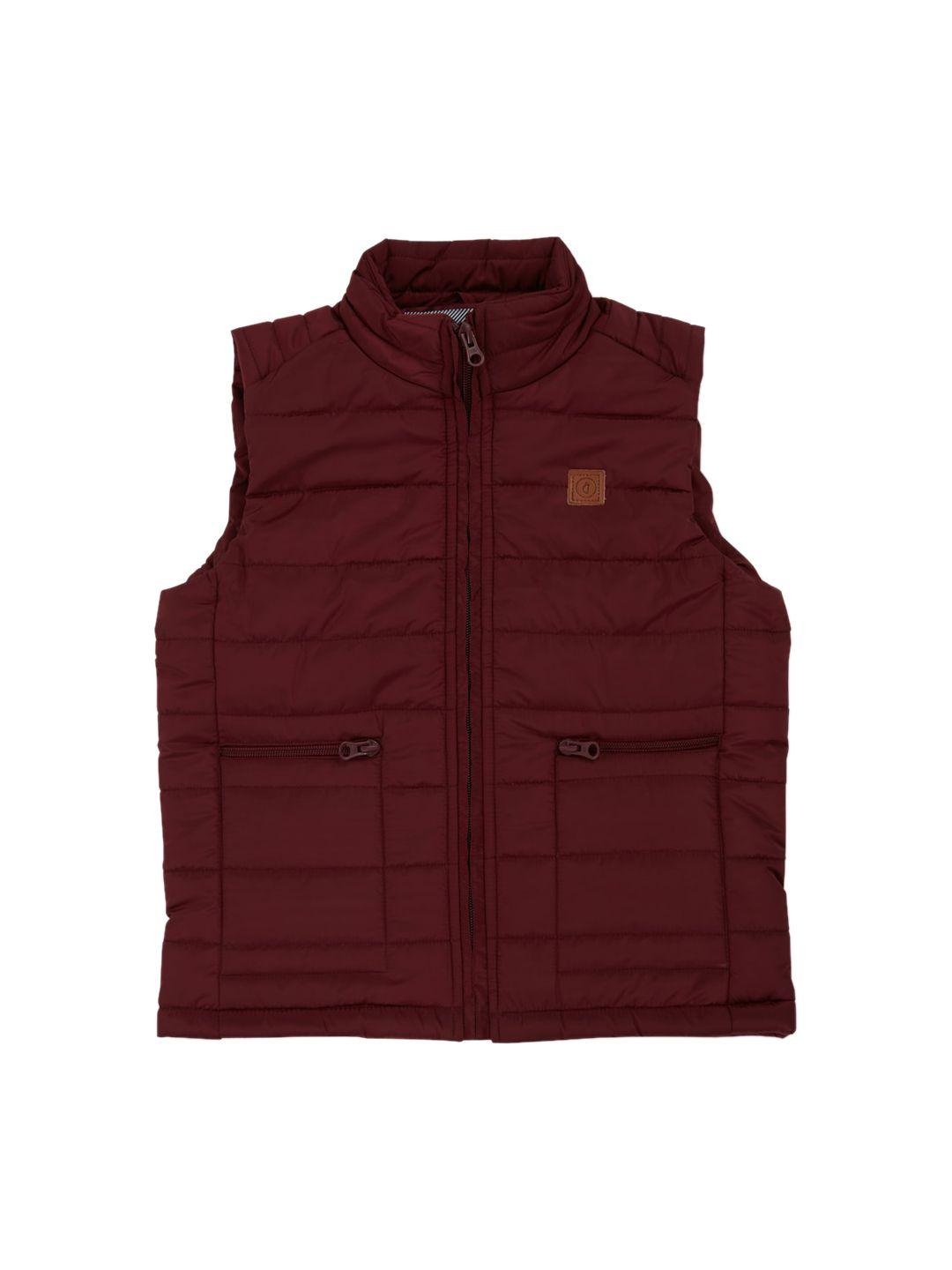 gini and jony boys maroon sleeveless fashion jacket