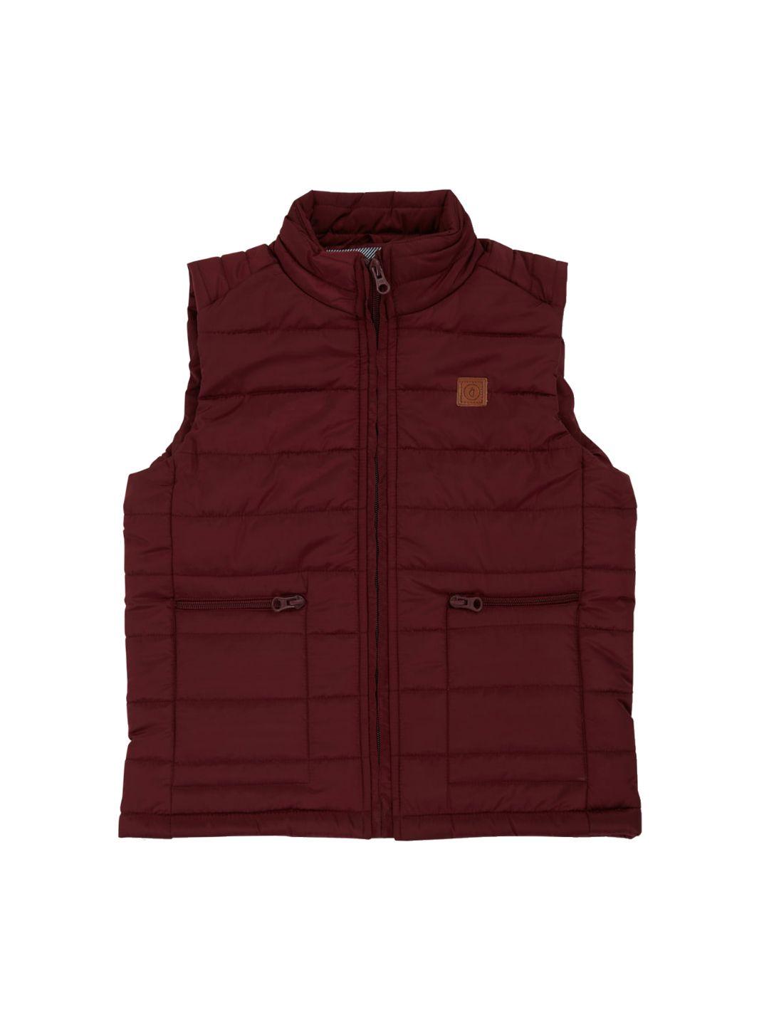 gini and jony boys maroon sleeveless fashion jacket