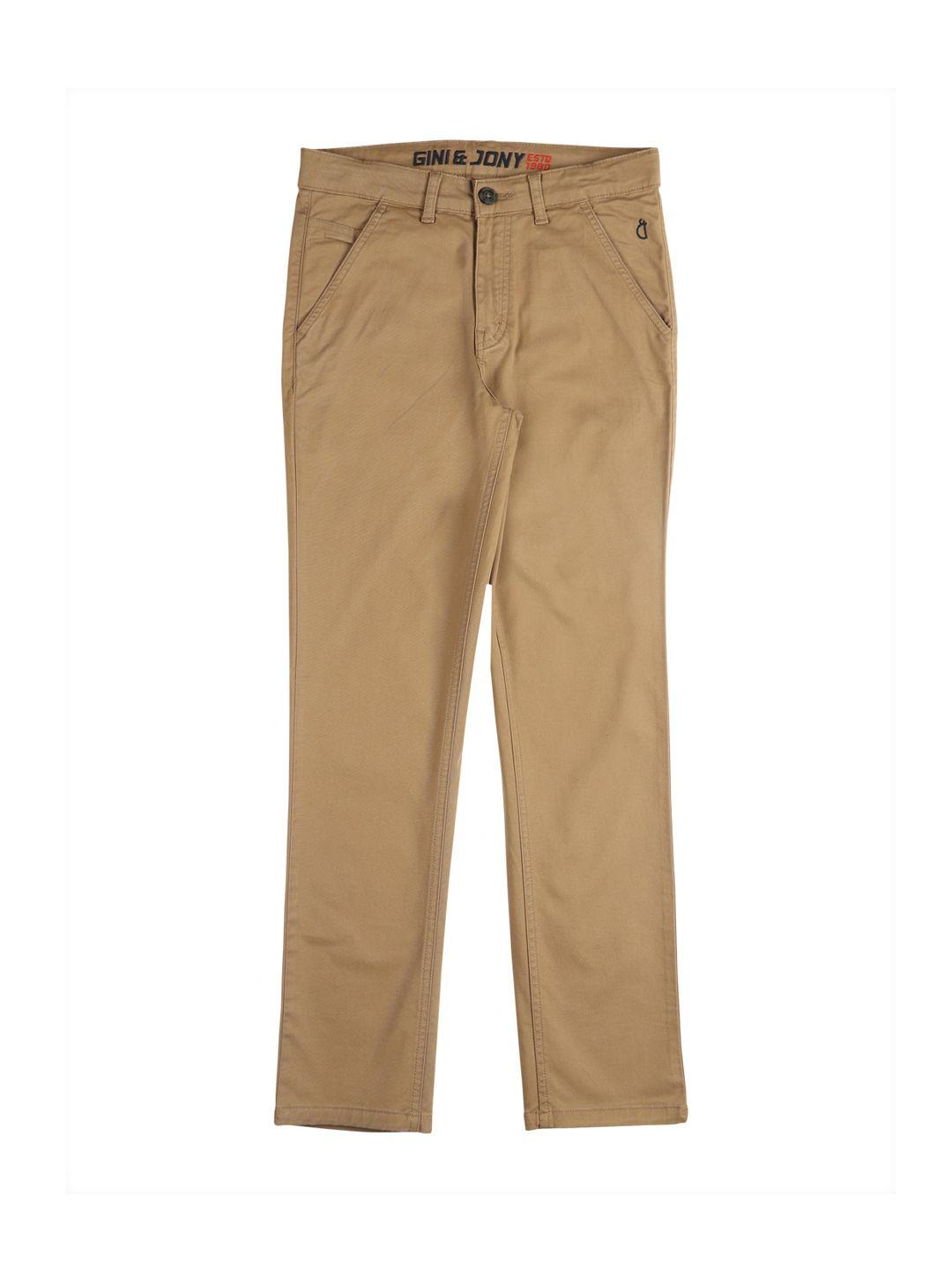 gini and jony boys mid-rise cotton trousers