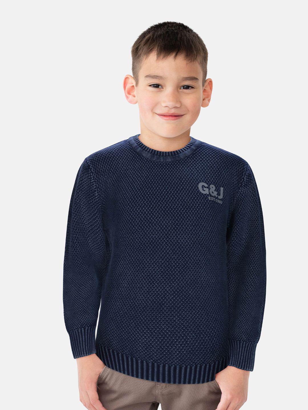 gini and jony boys navy blue woolen pullover