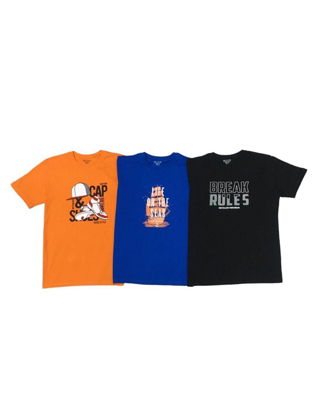 gini and jony boys pack of 3 printed cotton t-shirt