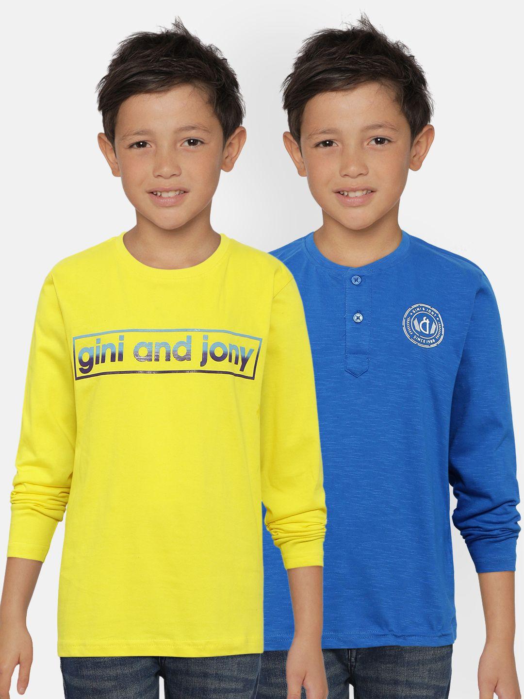 gini and jony boys pack of two pure cotton t-shirts