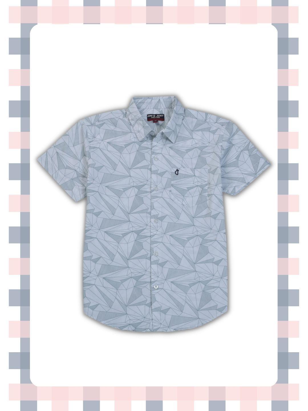 gini and jony boys printed casual cotton shirt