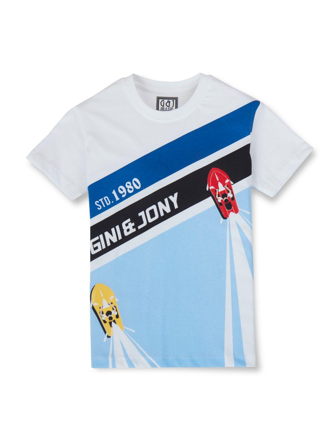 gini and jony boys printed cotton t-shirt