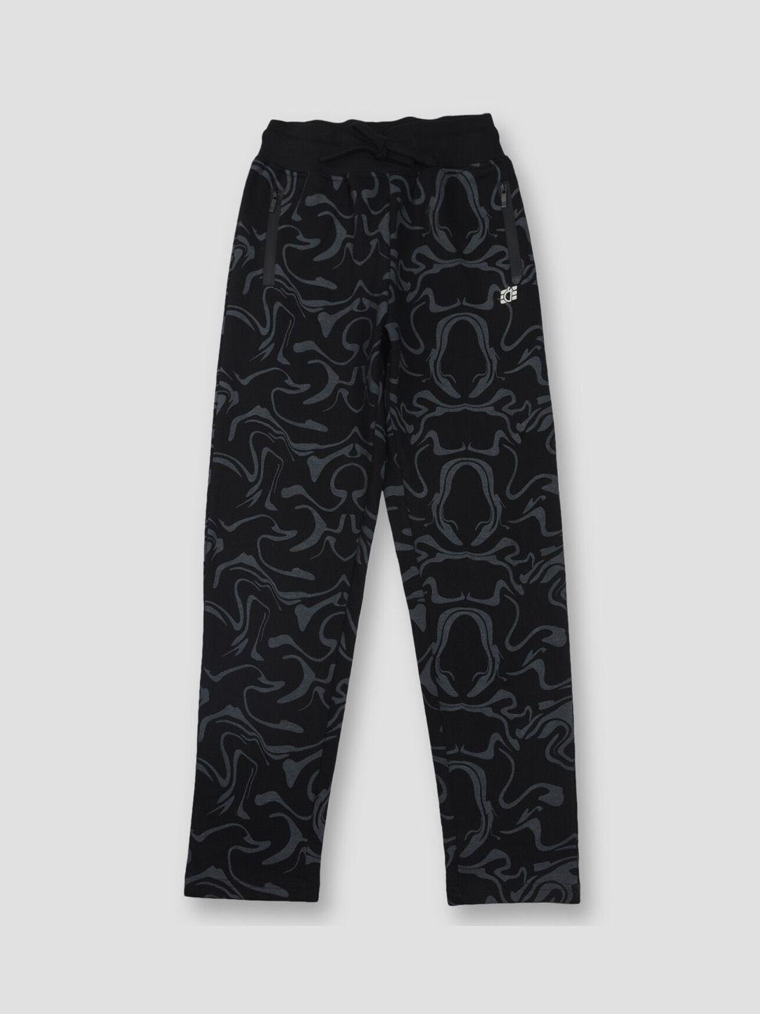 gini and jony boys printed mid-rise cotton track pants