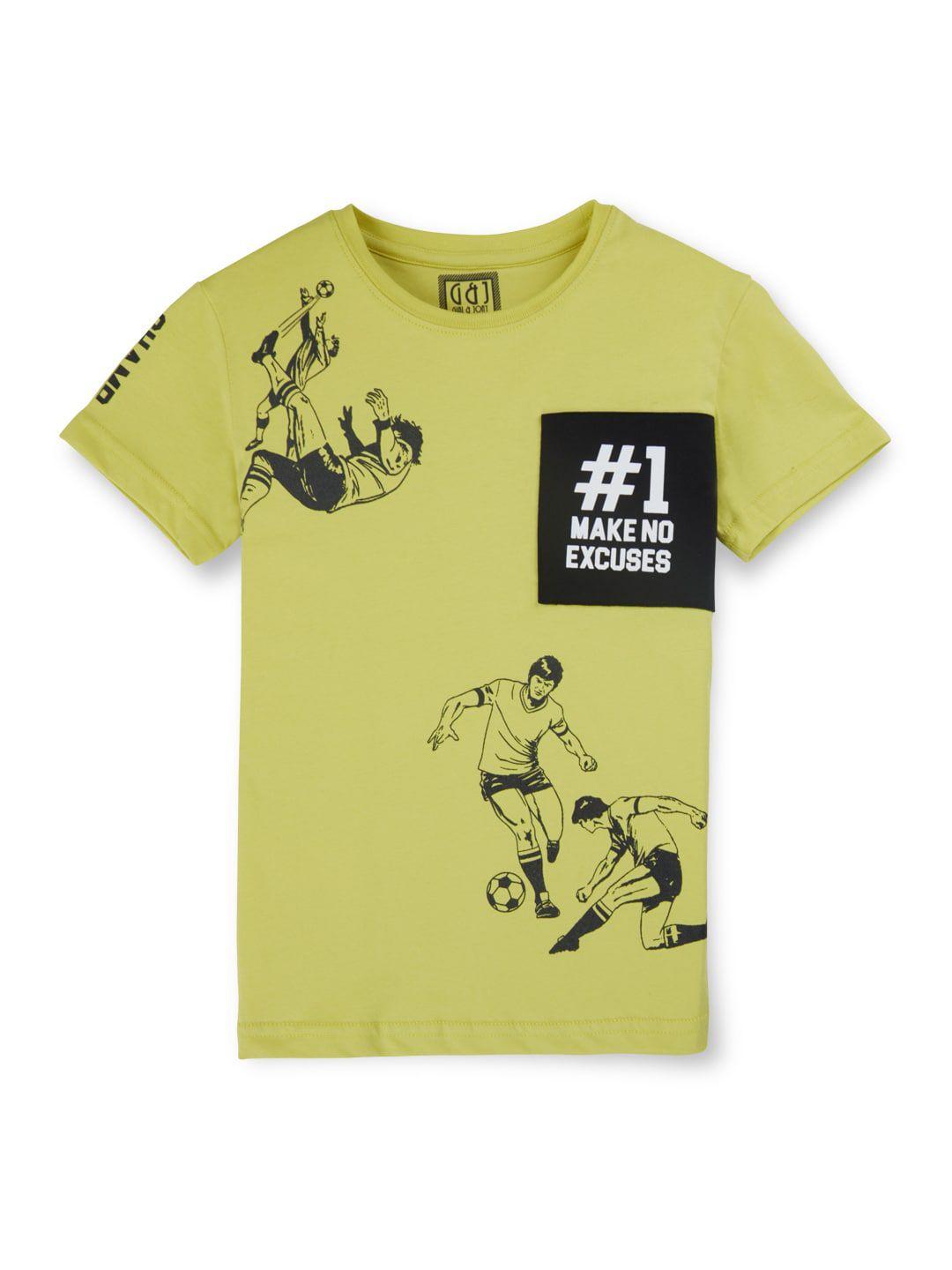 gini and jony boys printed round neck cotton t-shirt