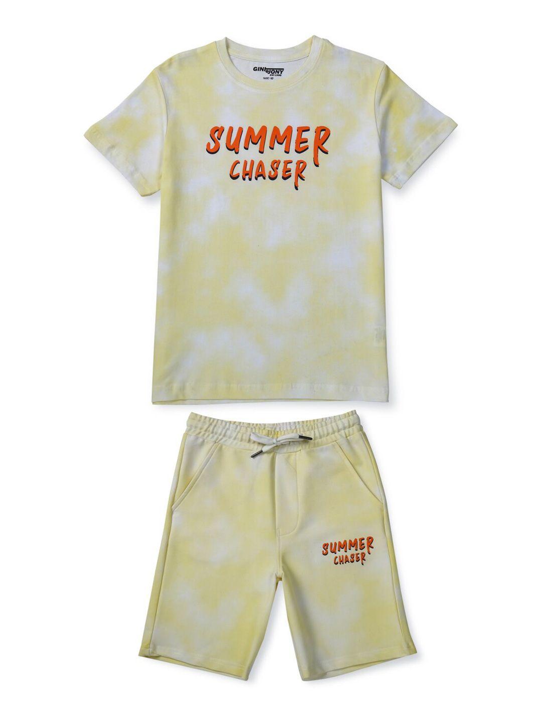 gini and jony boys pure cotton t-shirt with shorts