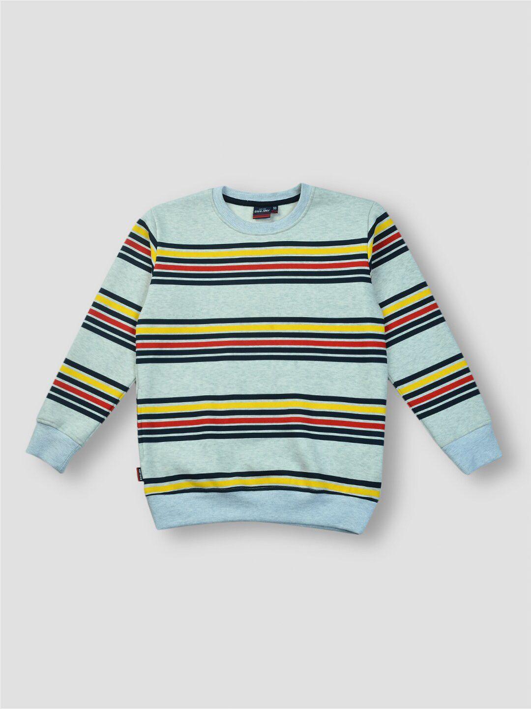 gini and jony boys round neck striped printed sweatshirt