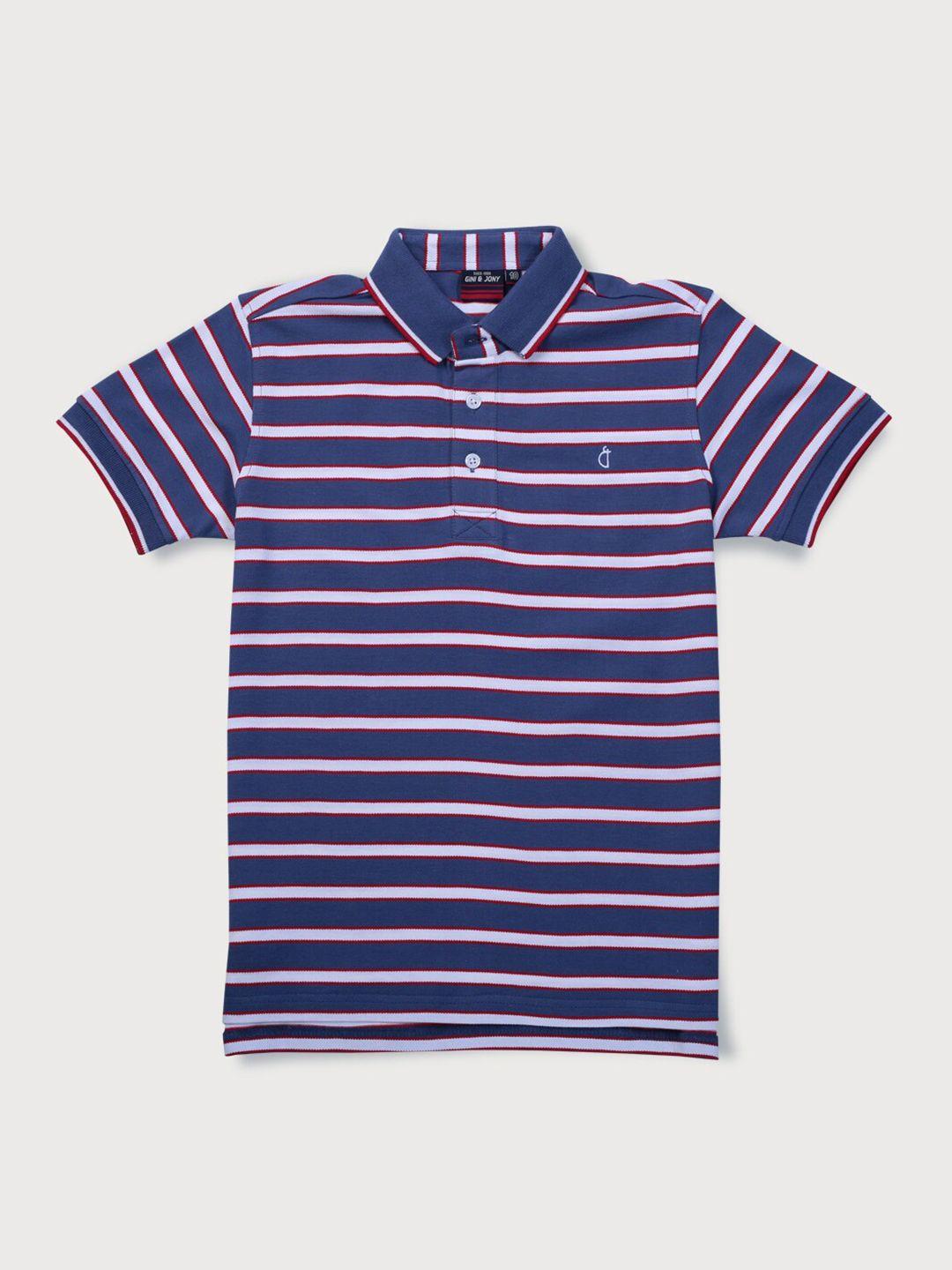 gini and jony boys striped cotton t-shirt