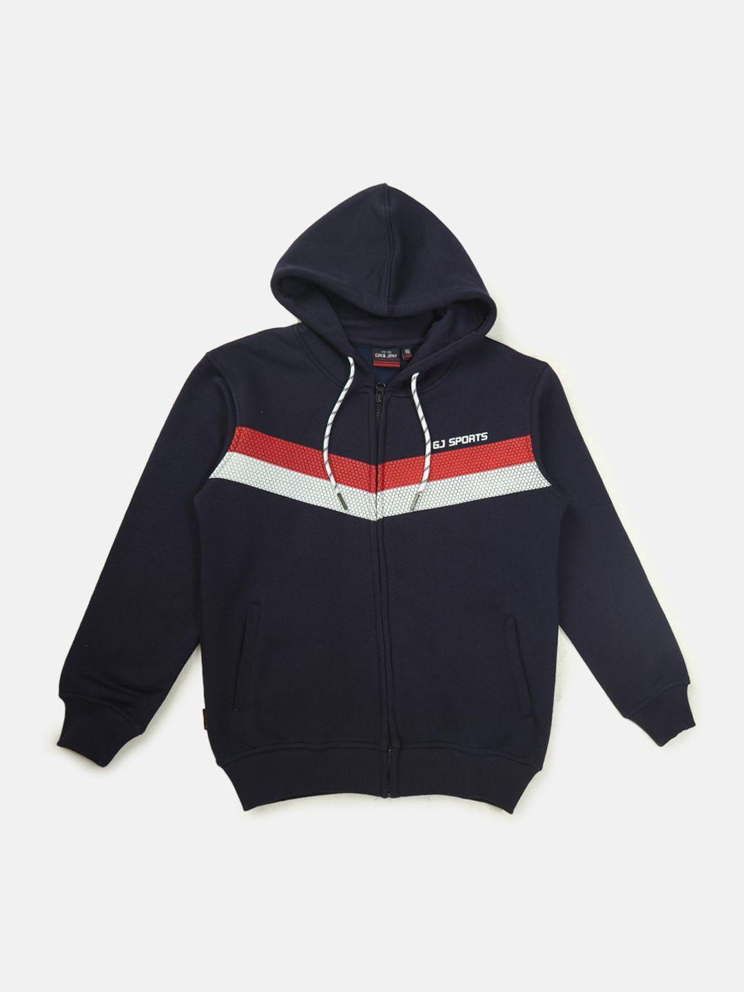 gini and jony boys striped fleece bomber jacket