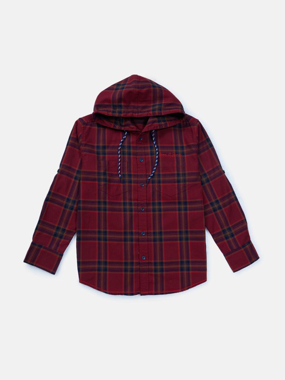 gini and jony boys tartan checked casual cotton shirt