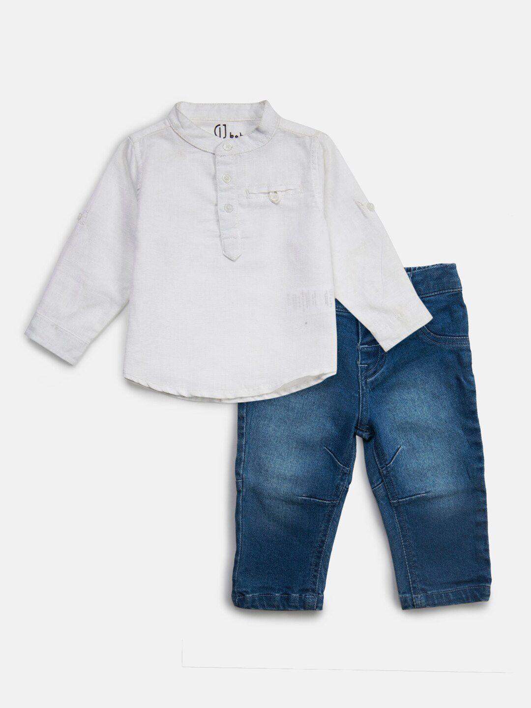 gini and jony boys white & blue shirt with trouser
