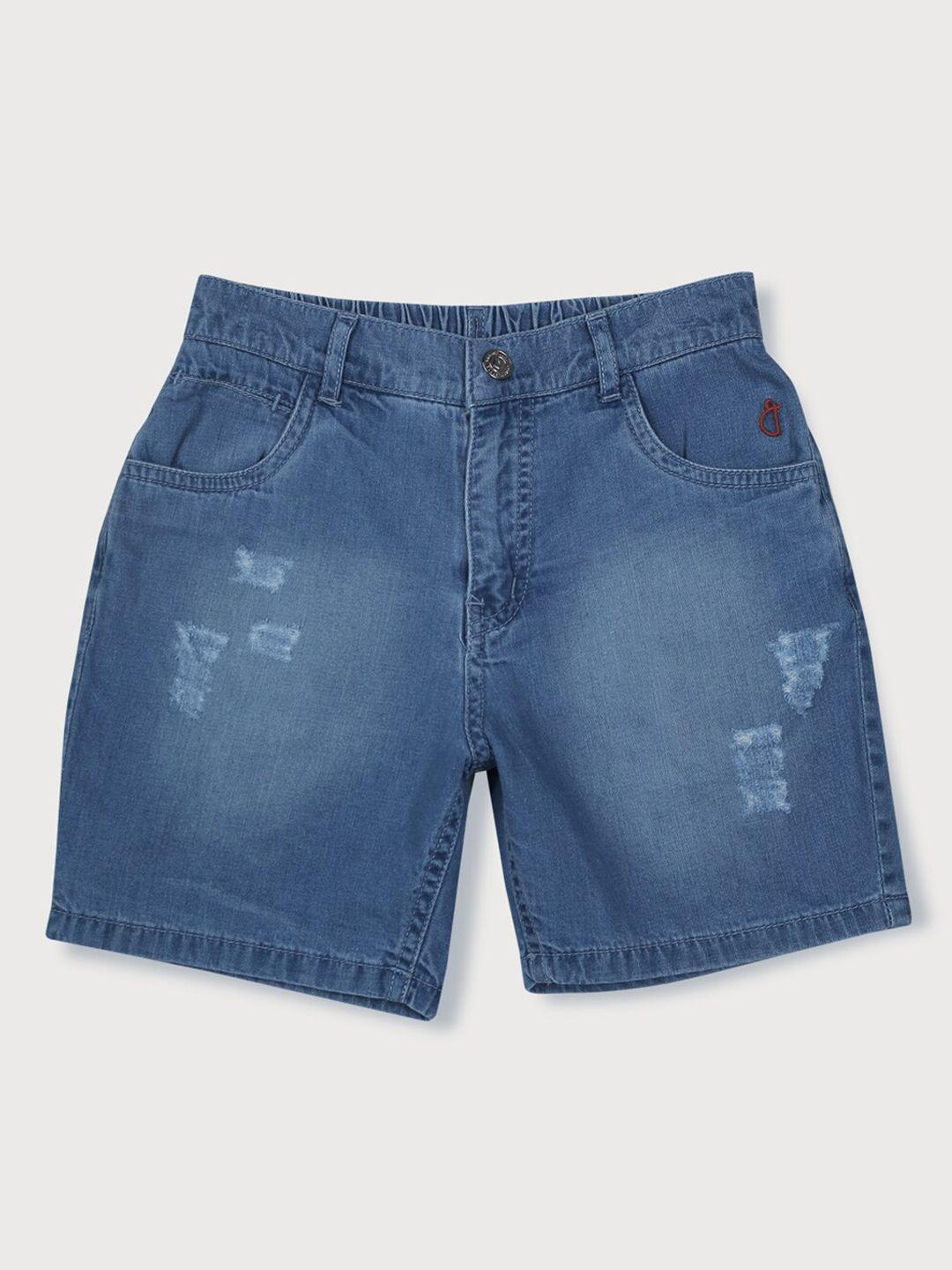 gini and jony infant mid rise washed knitted denim shorts