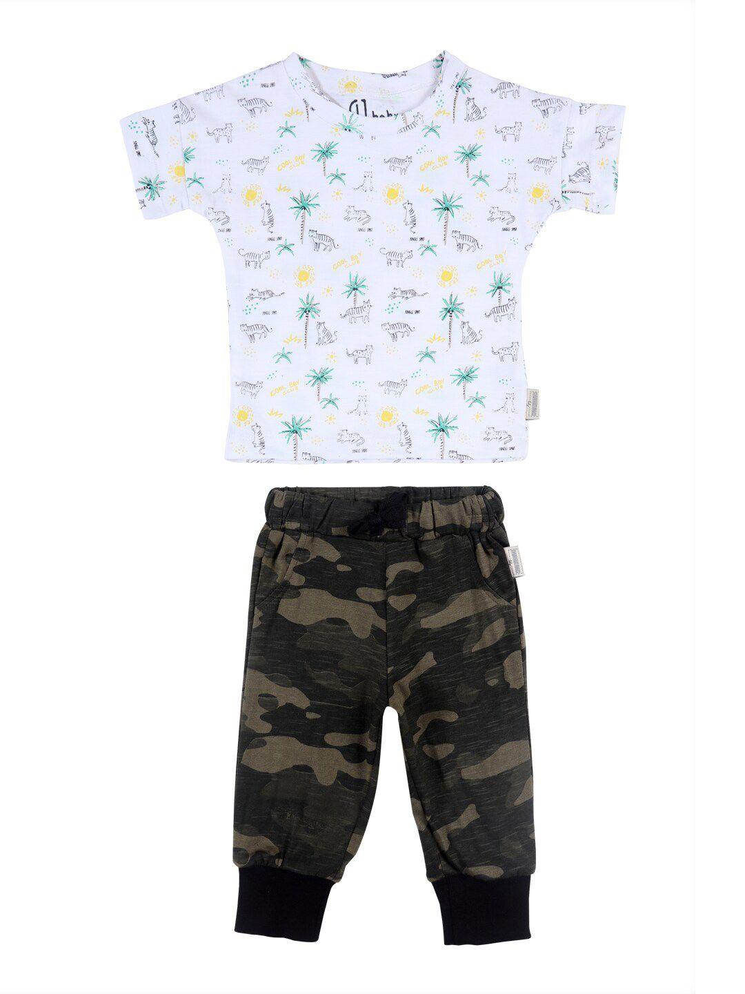 gini and jony infants boys printed cotton t-shirt with joggers