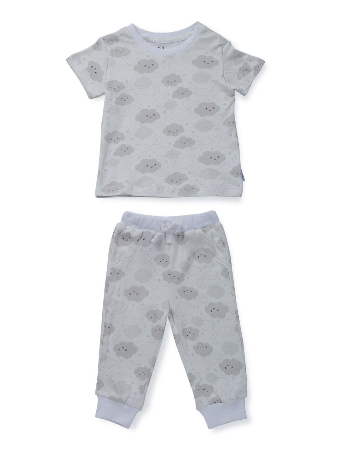 gini and jony infants boys printed pure cotton t-shirt with touser