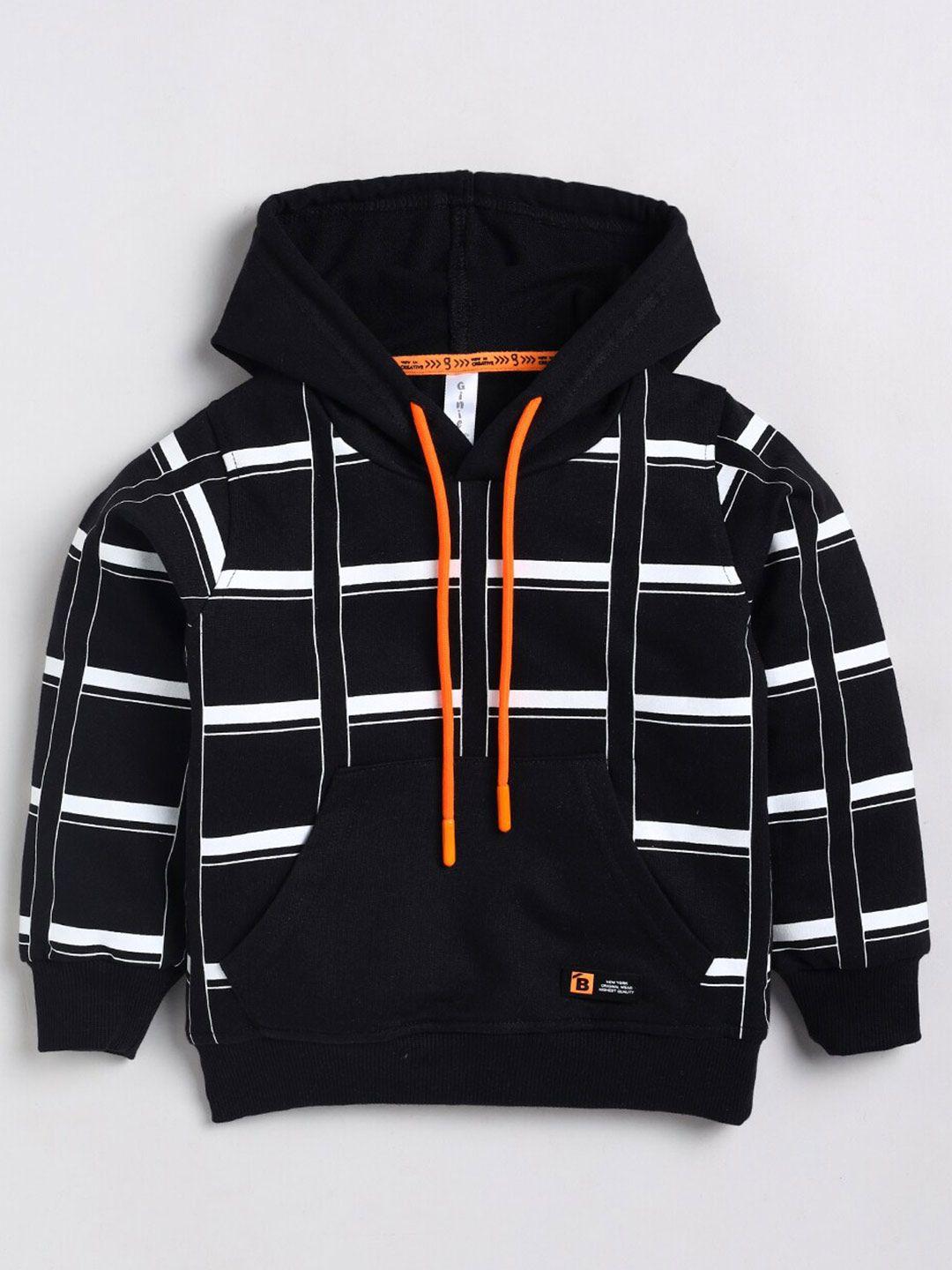 ginie boys striped hooded cotton sweatshirt