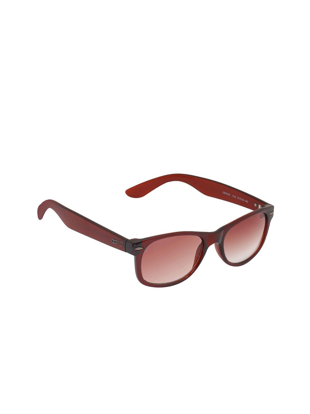 gio collection men maroon uv protected rectangular sunglasses gm6181c10