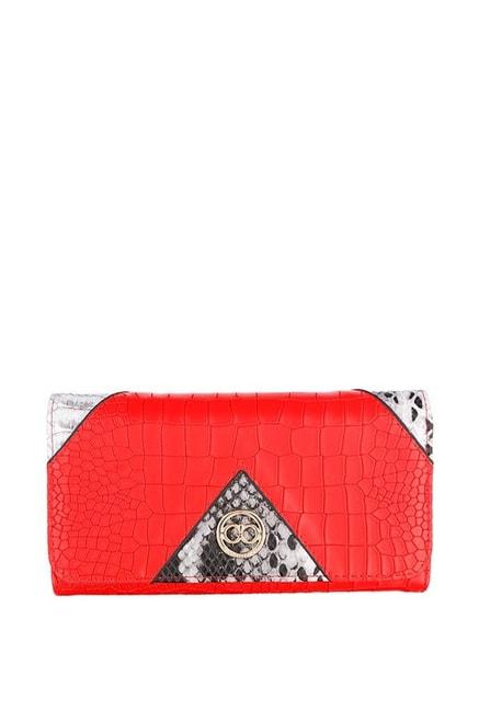 gio-collection-red-&-white-textured-tri-fold-wallet