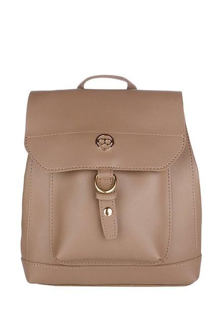 gio collection tan solid backpack
