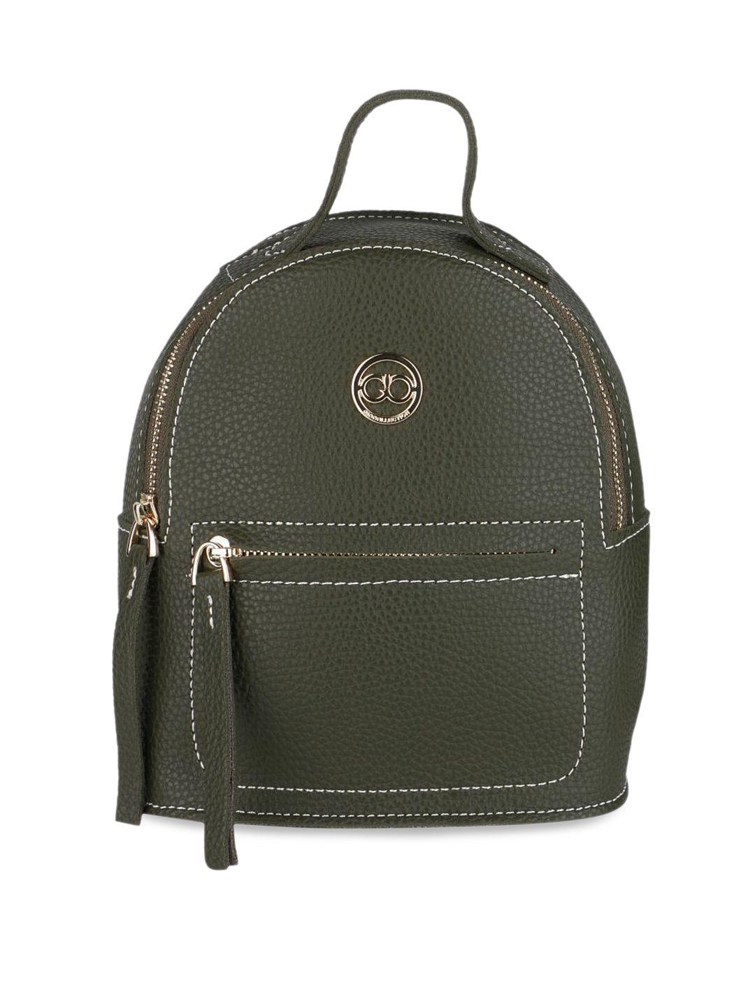 gio collection women green solid backpack