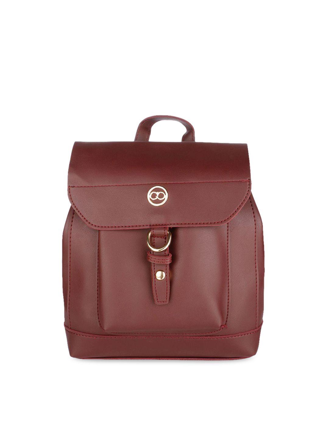 gio collection women maroon solid backpack