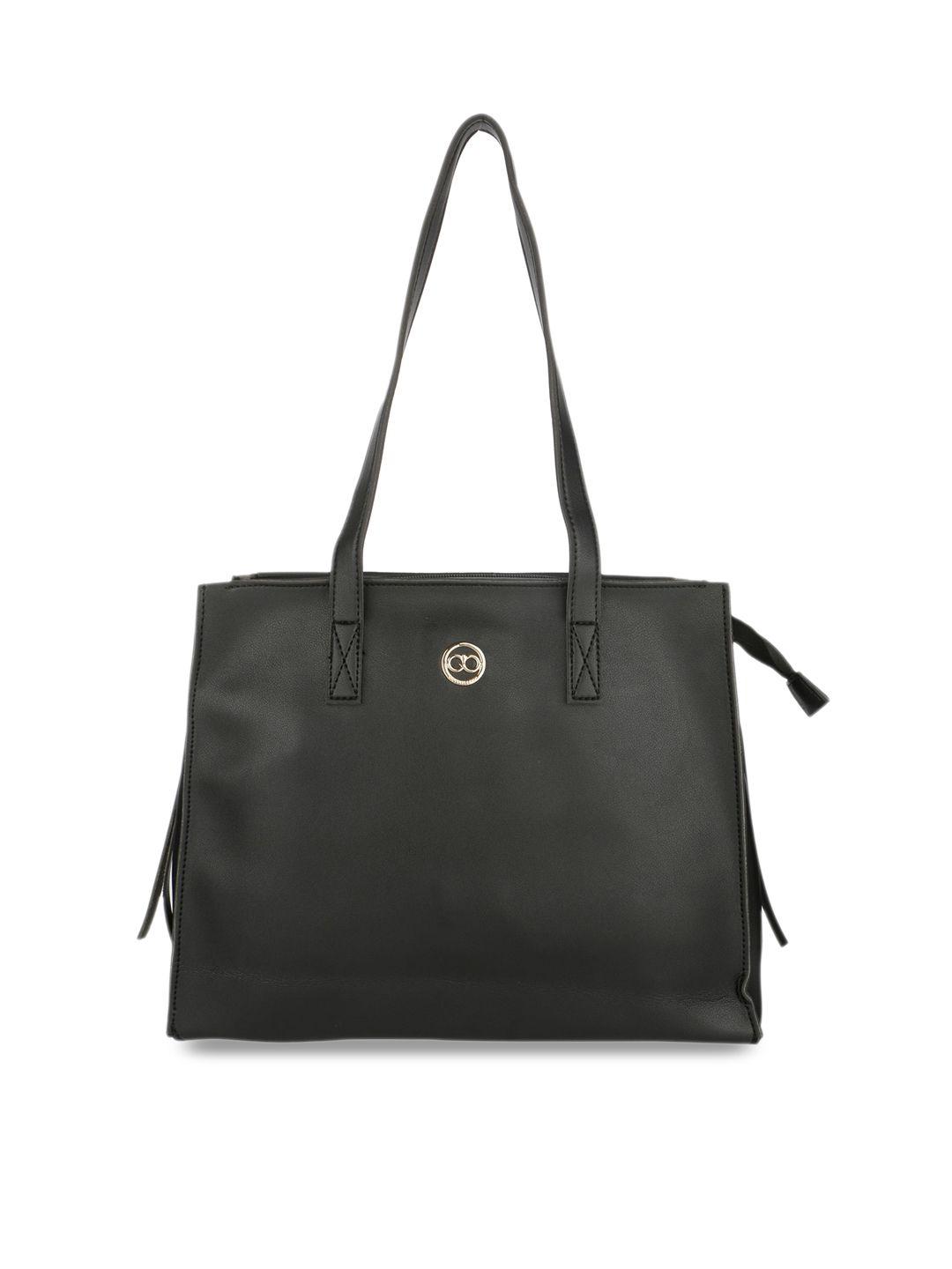 gio collection black solid shoulder bag