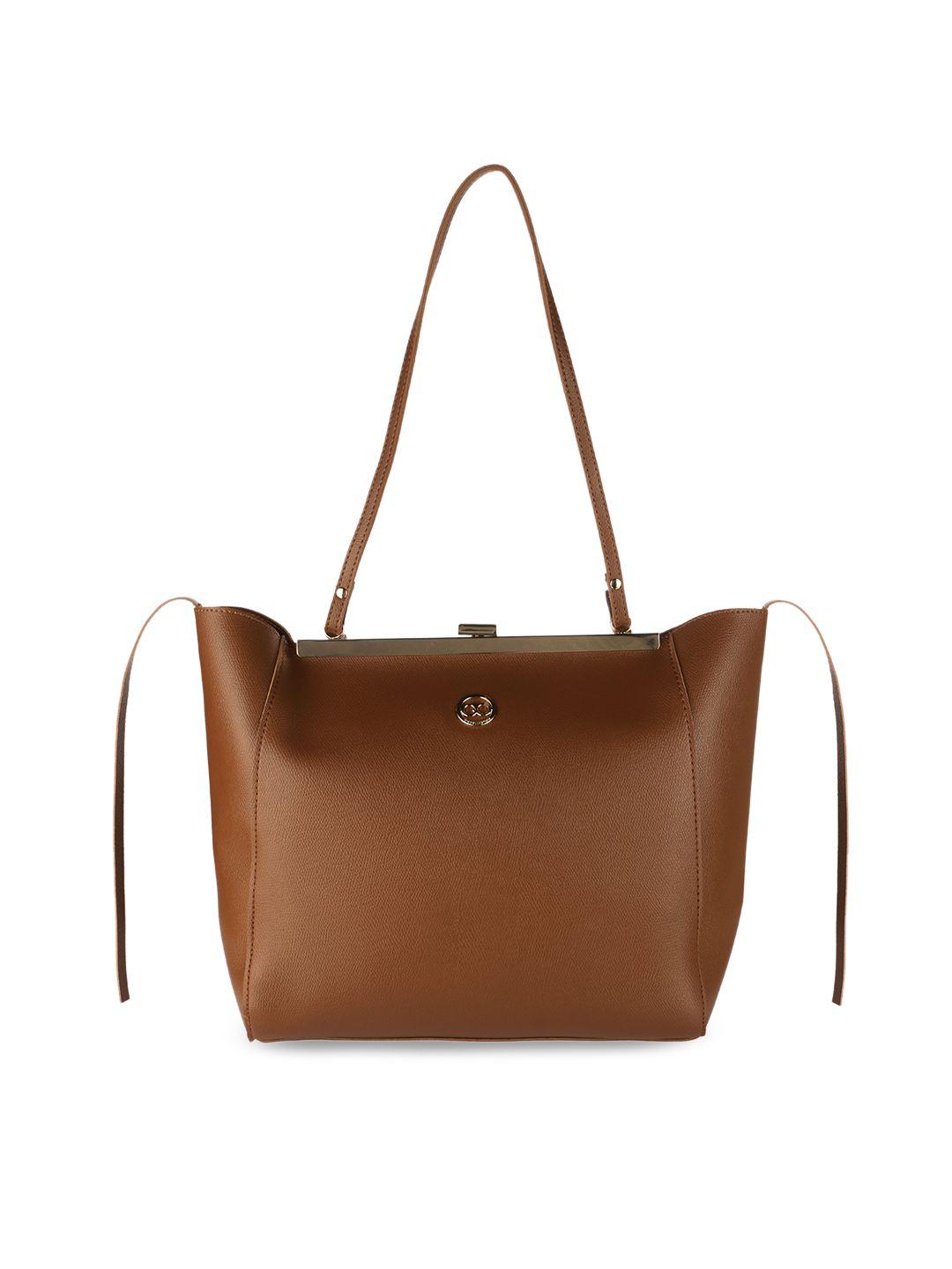 gio collection brown solid shoulder bag