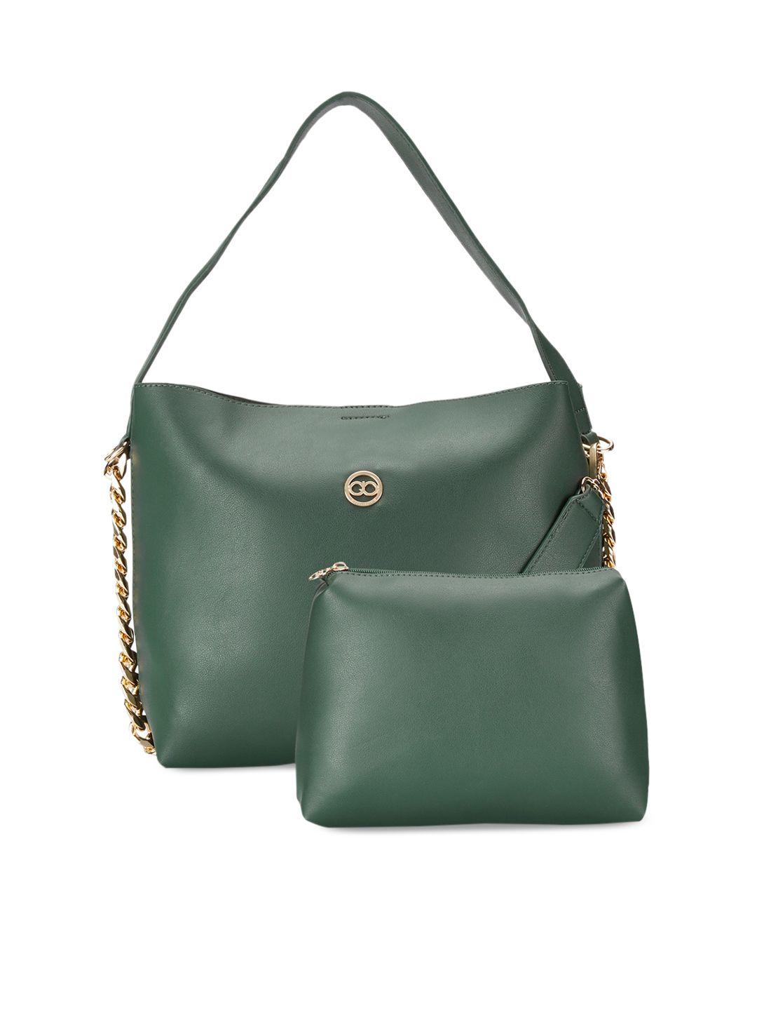 gio collection green solid hobo bag