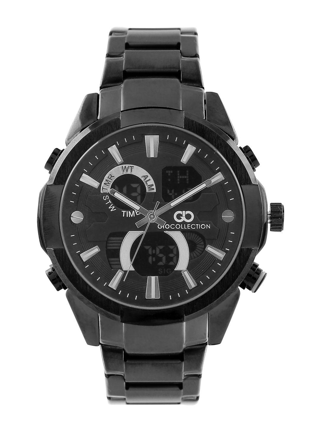 gio collection men black analogue and digital watch g3009-22