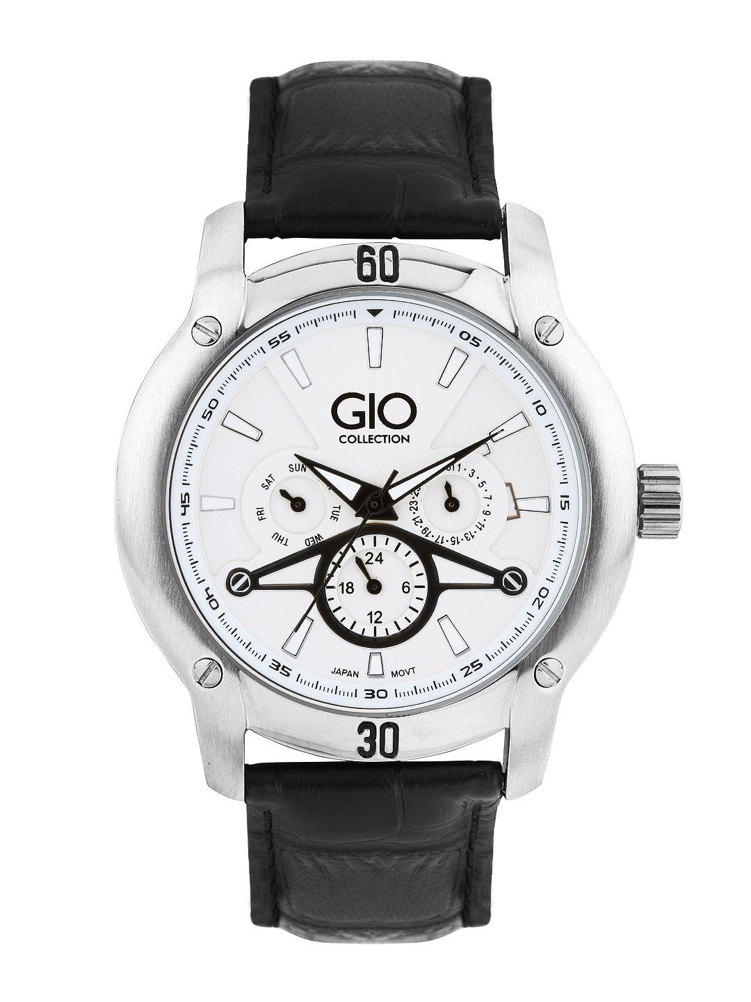 gio collection men black dial watch g0067-02