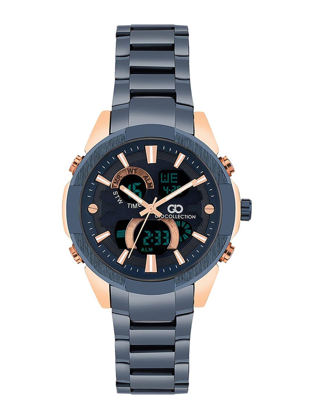 gio collection men blue analogue watch