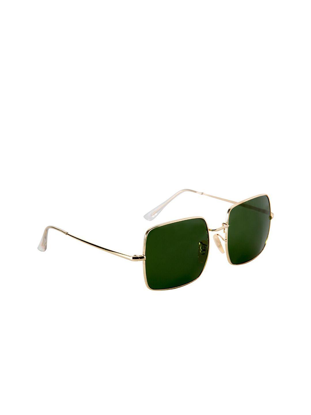 gio collection men green lens & rose gold-toned square sunglasses uv protection gm1971c01