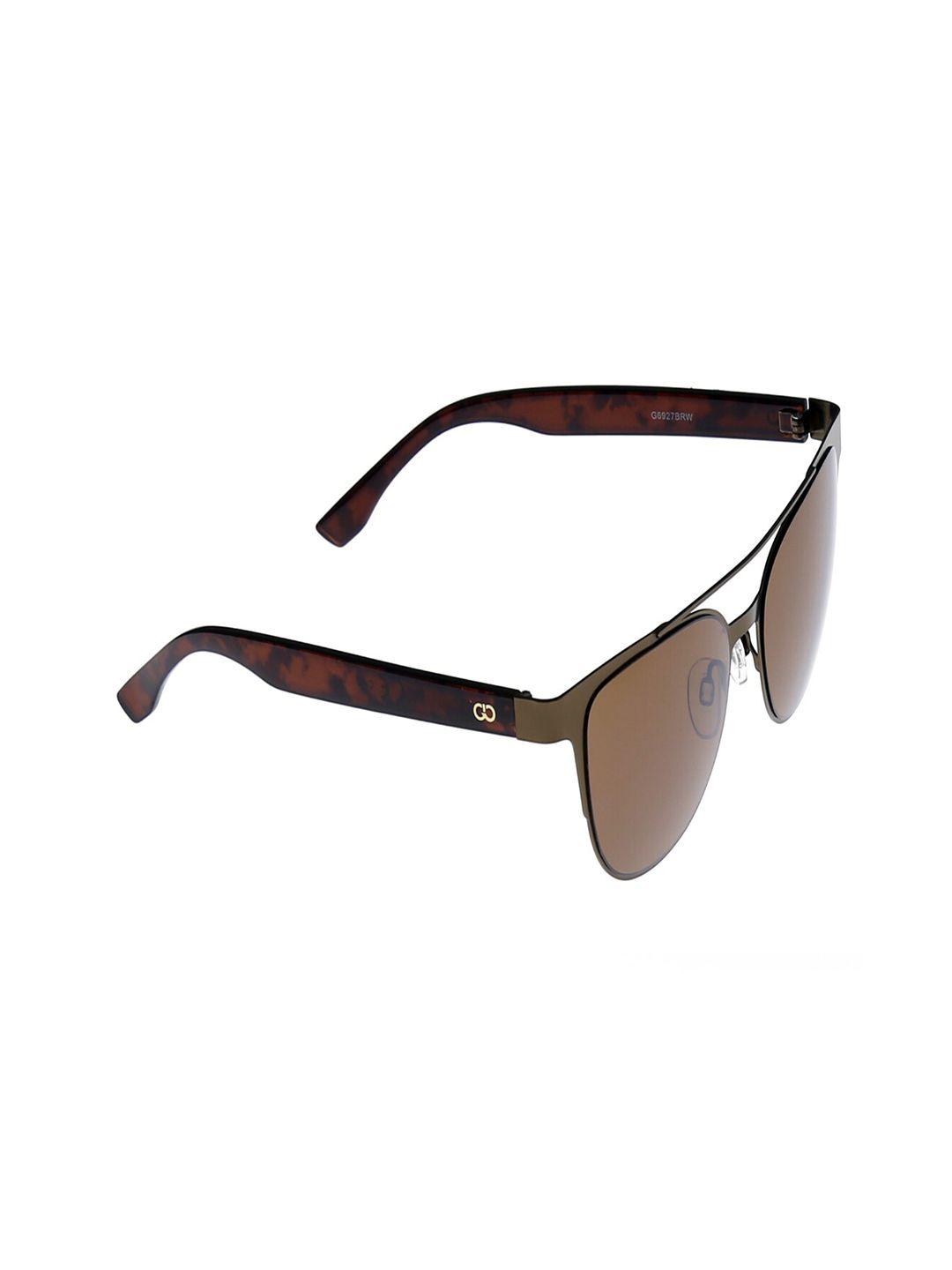 gio collection unisex brown lens wayfarer sunglasses with uv protected lens g6927brw