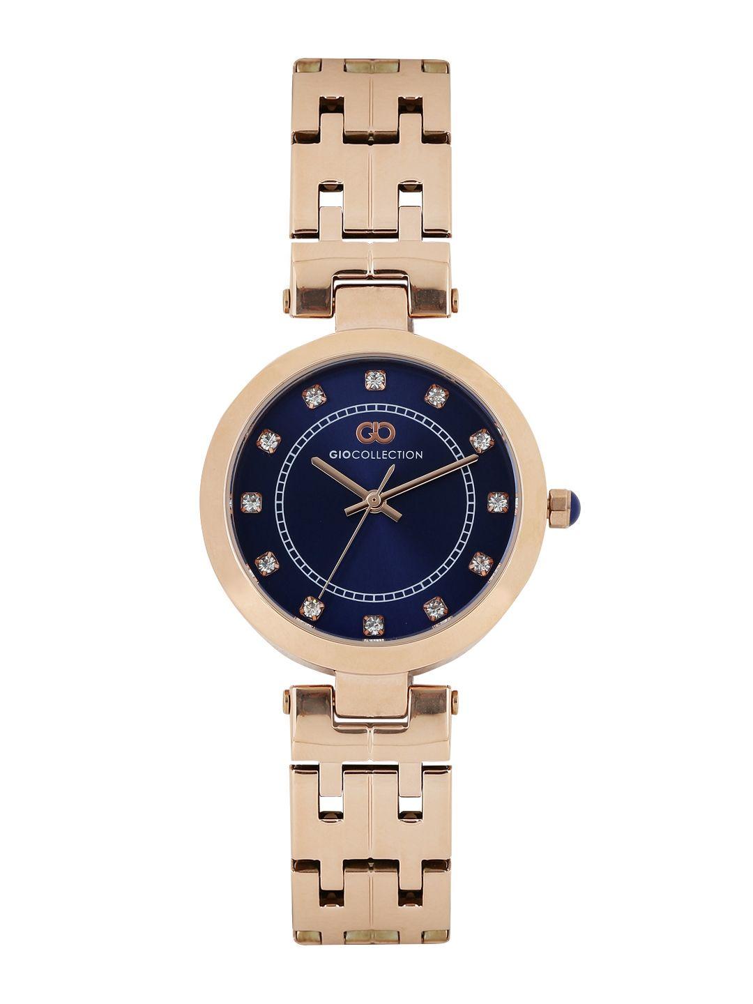 gio collection women blue dial watch g2016-22