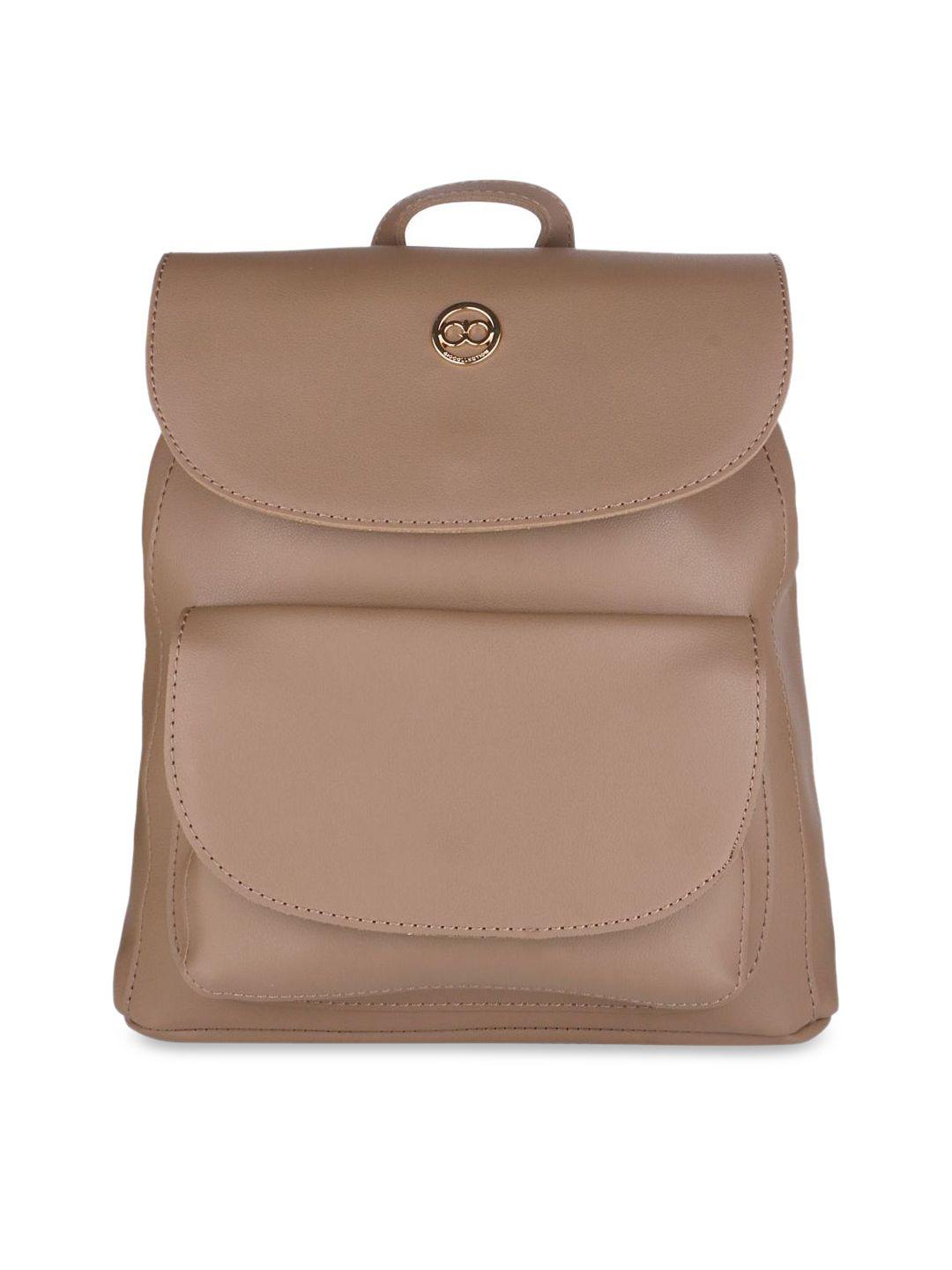 gio collection women brown solid backpack