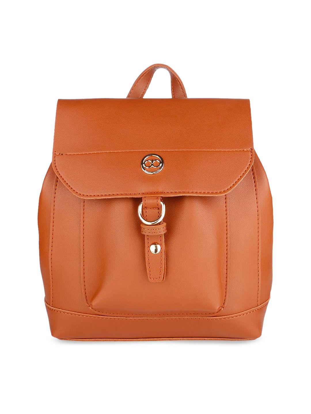gio collection women brown solid backpack