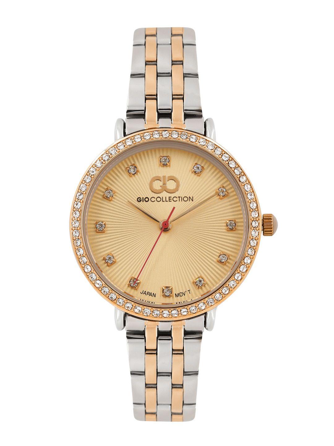 gio collection women gold-toned analogue watch g2035-33