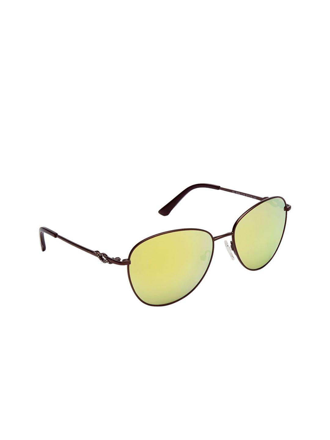 gio collection women gold-toned aviator sunglasses gl5069c19