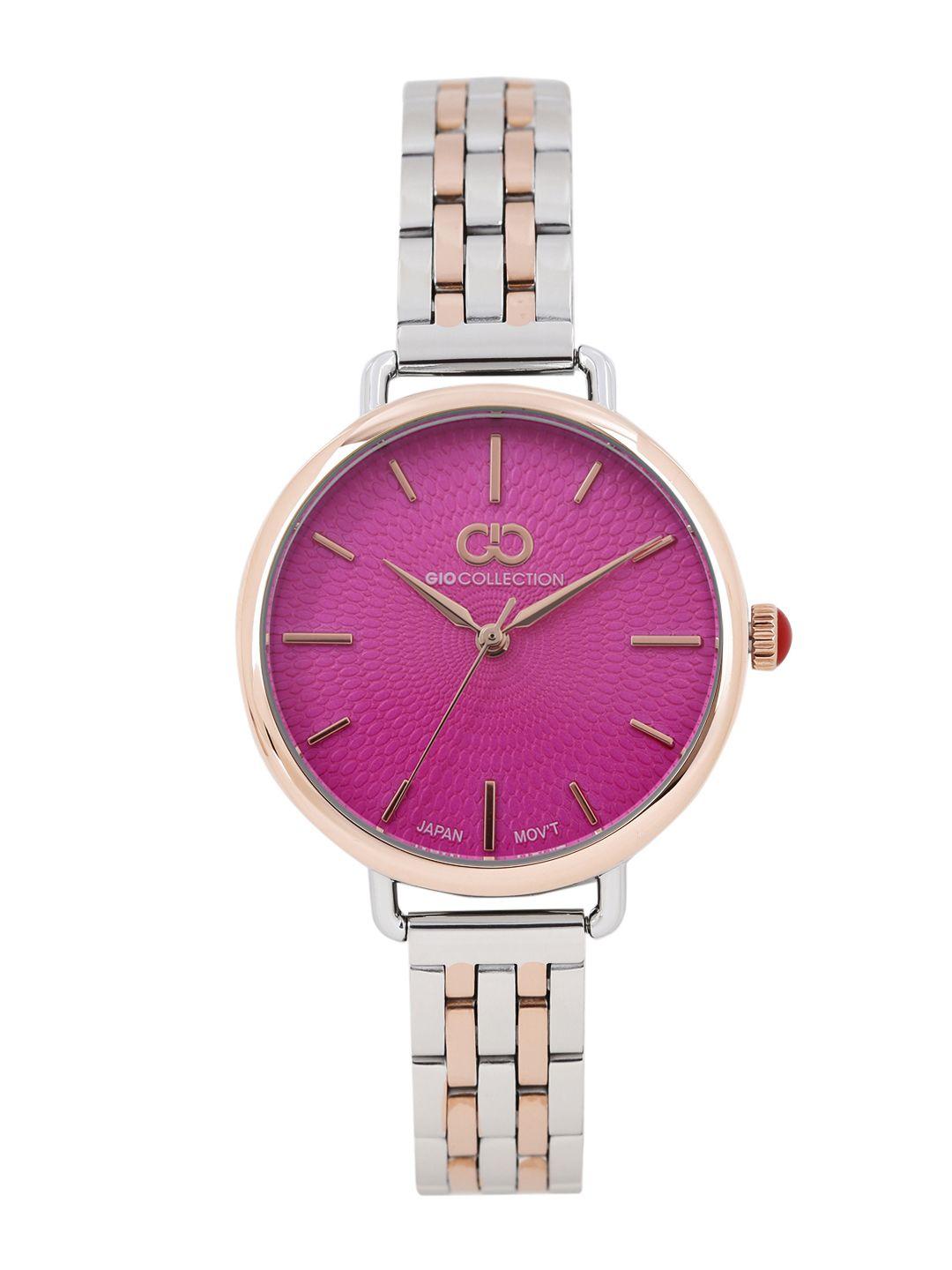 gio collection women magenta analogue watch g2036