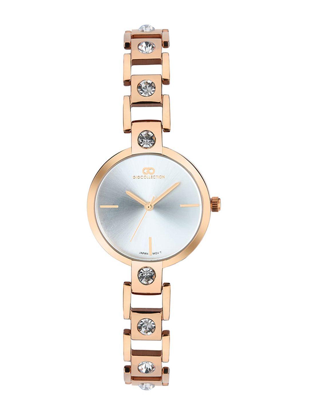 gio collection women silver-toned analogue watch