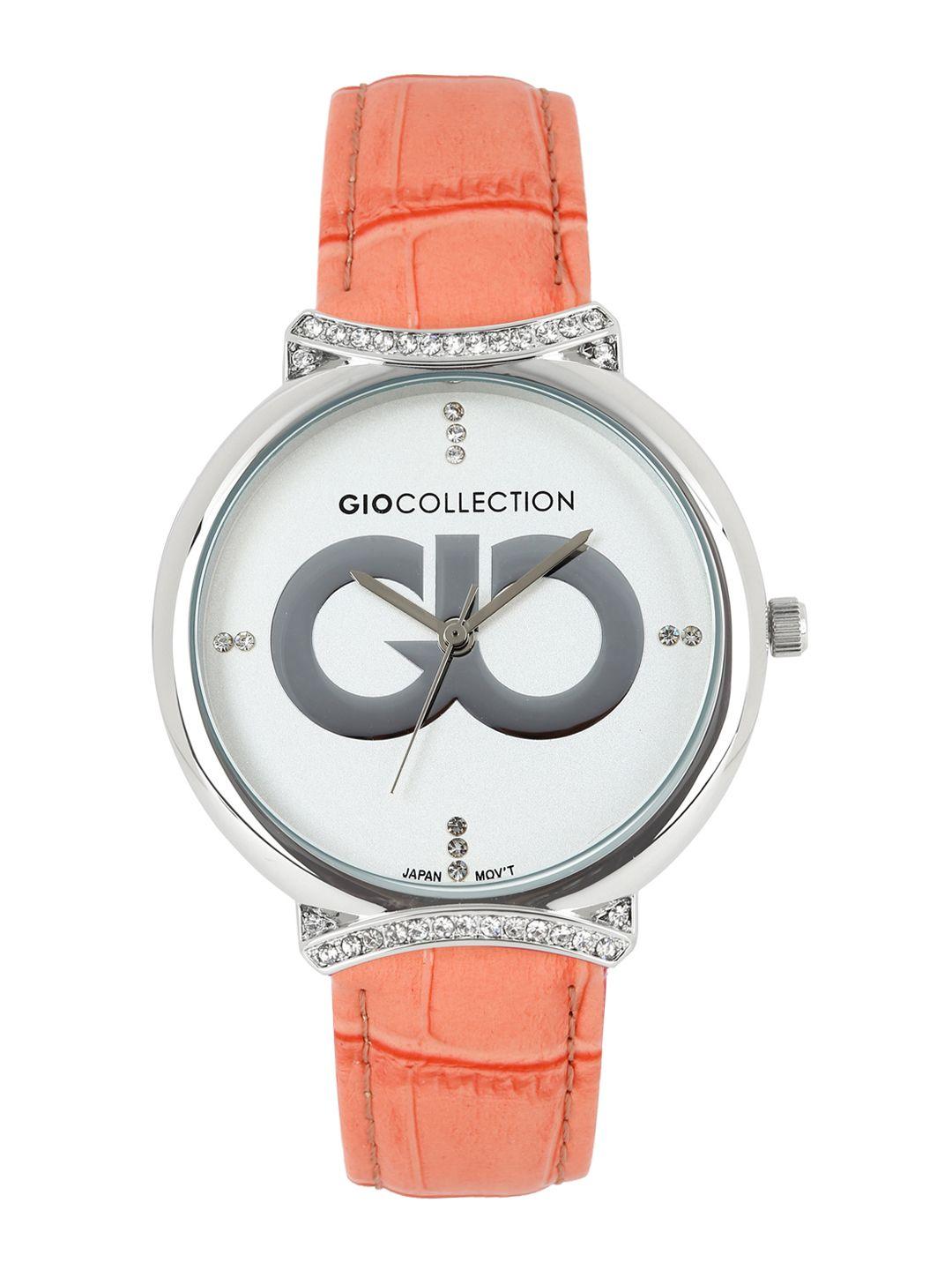 gio collection women silver-toned dial watch g0051-03